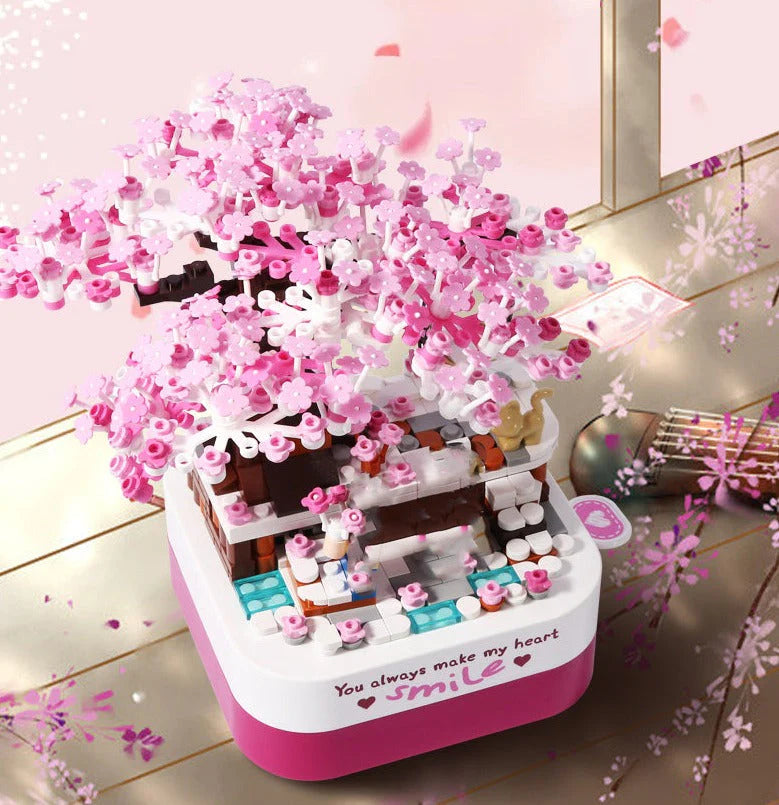 Solid Wood Building Blocks with Glow - in - the - Dark Elements for Nighttime FunSakura-Themed Cherry Blossom Tree Music Box Solid Wood Building Blocks with Glow - in - the - Dark Elements for Nighttime FunSakura-Themed Cherry Blossom Tree Music Box