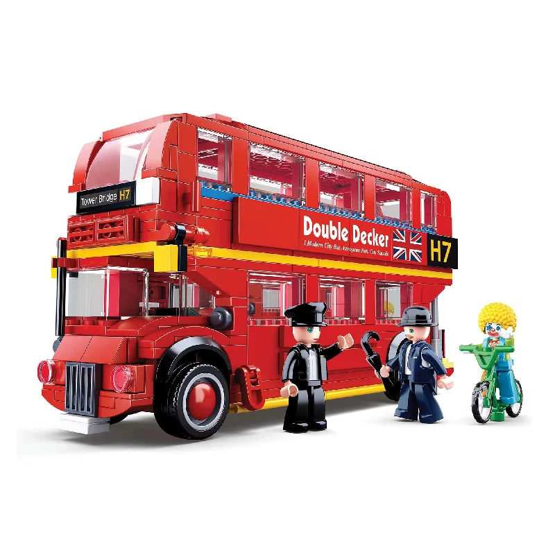 Natural Wood - Grain Colored Building Blocks for a Rustic - Looked Play SetPlayzu By Sluban Model bricks-London Bus || 6years++ Natural Wood - Grain Colored Building Blocks for a Rustic - Looked Play SetPlayzu By Sluban Model bricks-London Bus || 6years++