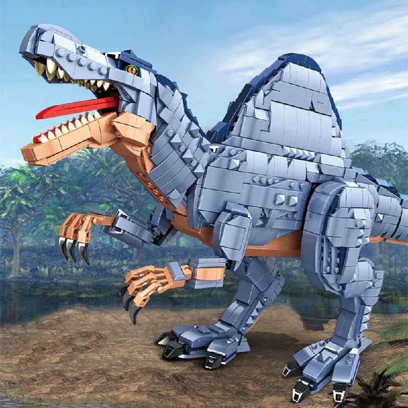 Eco - Conscious Solid Wood Building Blocks with a Nature - Inspired Pattern SetMagnificent Blue Spinosaurus Building Sets Eco - Conscious Solid Wood Building Blocks with a Nature - Inspired Pattern SetMagnificent Blue Spinosaurus Building Sets