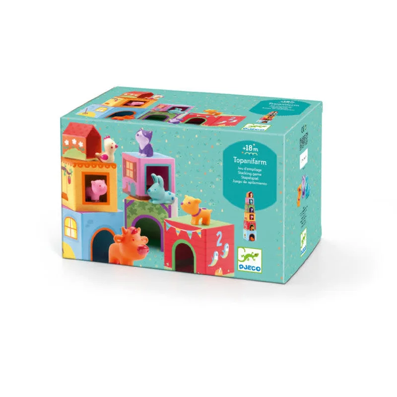 Eco - Friendly Wooden Building Blocks with a Castle - Building ThemeStacking Block Set Topanifarm Djeco Eco - Friendly Wooden Building Blocks with a Castle - Building ThemeStacking Block Set Topanifarm Djeco