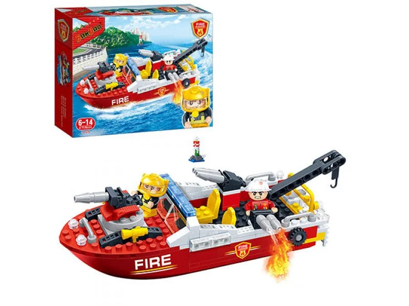 Solid Wood Building Blocks with Removable Parts for Customizable CreationsFire Boat Banbao 7105 Solid Wood Building Blocks with Removable Parts for Customizable CreationsFire Boat Banbao 7105