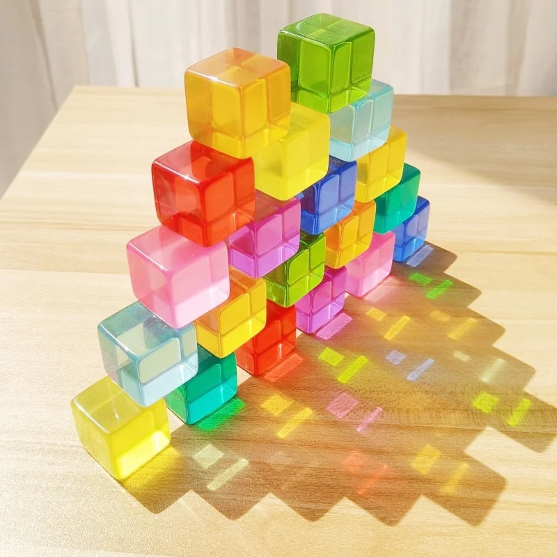 Sustainable Small - Scale Wooden Building Blocks for Pocket - Sized CreativityAcryliic Rainbow Blocks Cubes Gem Blocks Toys For Kids Transmission Cubes Stacking Early Educational Toys For Children Sustainable Small - Scale Wooden Building Blocks for Pocket - Sized CreativityAcryliic Rainbow Blocks Cubes Gem Blocks Toys For Kids Transmission Cubes Stacking Early Educational Toys For Children