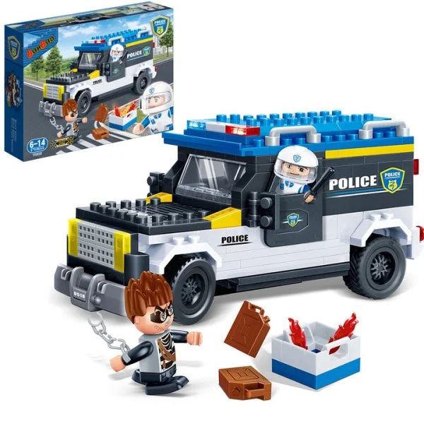 Eco - Conscious Solid Wood Building Blocks with a Nature - Inspired Pattern SetPolice Truck Banbao blocks 7005 Eco - Conscious Solid Wood Building Blocks with a Nature - Inspired Pattern SetPolice Truck Banbao blocks 7005