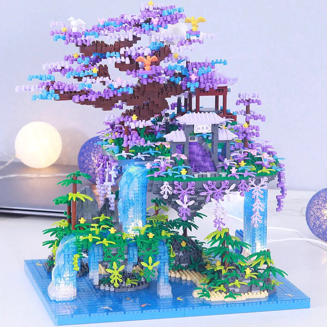 Hand - Made Wooden Building Blocks with a Transportation - Themed CollectionNew Nano Building Blocks Set of Japanese Purple Sakura Tree Temple Waterfall Hand - Made Wooden Building Blocks with a Transportation - Themed CollectionNew Nano Building Blocks Set of Japanese Purple Sakura Tree Temple Waterfall