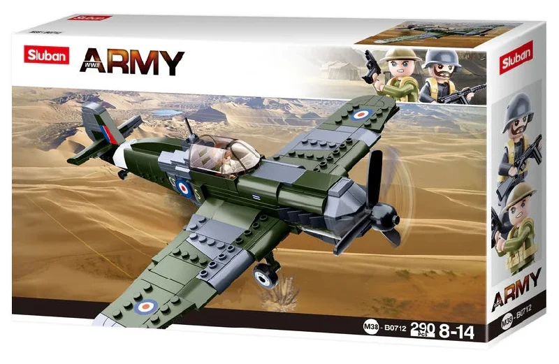 Solid Wood Building Blocks with Glow - in - the - Dark Elements for Nighttime FunSLUBAN WW2 PLANE SPITFIRE Solid Wood Building Blocks with Glow - in - the - Dark Elements for Nighttime FunSLUBAN WW2 PLANE SPITFIRE