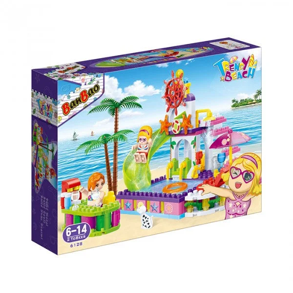 Natural - Finish Large - Sized Wooden Building Blocks for Toddlers' Creative PlayWater Park Banbao blocks 6128 Natural - Finish Large - Sized Wooden Building Blocks for Toddlers' Creative PlayWater Park Banbao blocks 6128