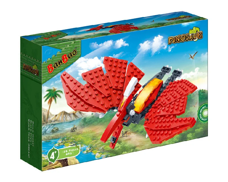 Solid Wood Building Blocks with Glow - in - the - Dark Elements for Nighttime FunDinosaur Park Pterosaur Banbao 6861 Solid Wood Building Blocks with Glow - in - the - Dark Elements for Nighttime FunDinosaur Park Pterosaur Banbao 6861