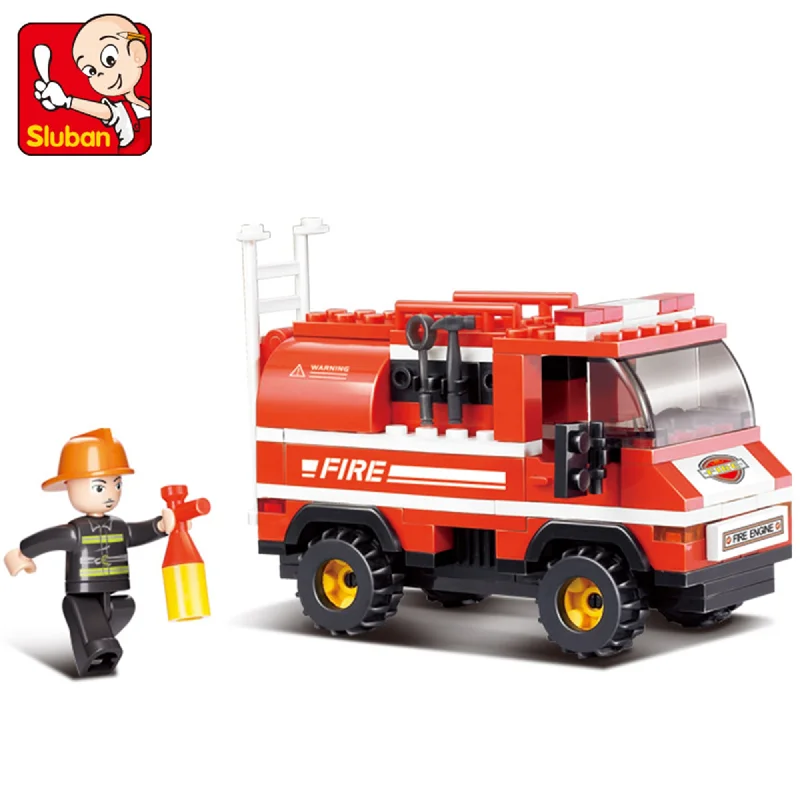 Solid Wood Building Blocks with Removable Parts for Customizable CreationsPlayzu By Sluban Mini Fire Truck Building Blocks Toys || 6years to 14years Solid Wood Building Blocks with Removable Parts for Customizable CreationsPlayzu By Sluban Mini Fire Truck Building Blocks Toys || 6years to 14years