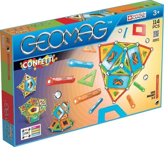 Sustainable Solid Wood Building Blocks with a Musical Instrument DesignGeomag Confetti Building - 114 Piece Sustainable Solid Wood Building Blocks with a Musical Instrument DesignGeomag Confetti Building - 114 Piece