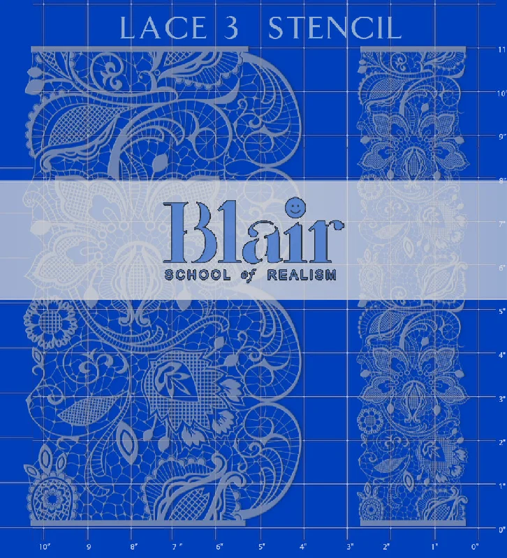 Wooden Stencil Brushes for Applying Patterns in Folk Art HandicraftsBlair Stencil - Lace 3 stencil set Wooden Stencil Brushes for Applying Patterns in Folk Art HandicraftsBlair Stencil - Lace 3 stencil set