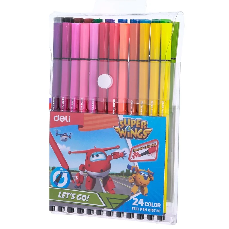Deli Super Wings Felt Pen 0.26mm Pack of 24