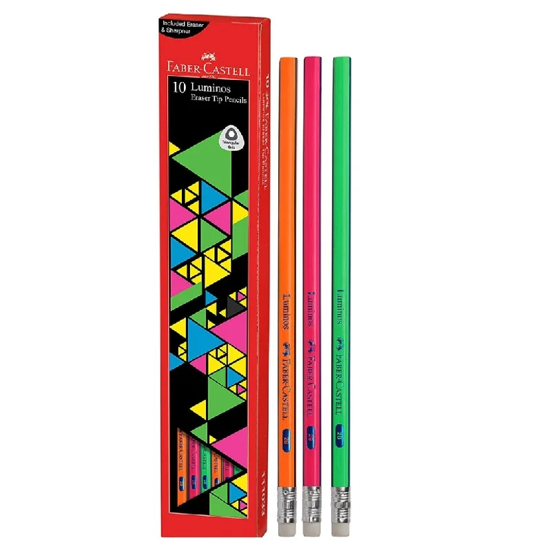Faber Castell 10 Luminos Eraser Tip Pencils