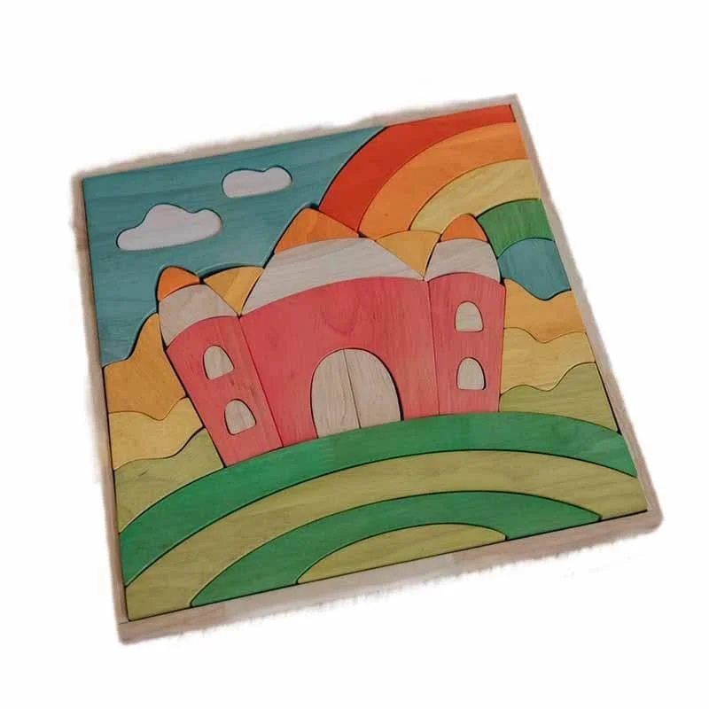 Hand - Painted Wooden Animal Figurines Set for Nursery Decor and Pretend PlayFairy Castle Puzzle & Play Set Hand - Painted Wooden Animal Figurines Set for Nursery Decor and Pretend PlayFairy Castle Puzzle & Play Set
