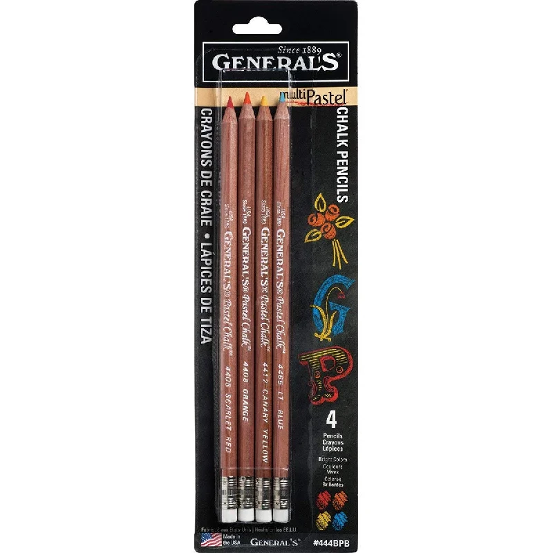 General's Pastel Chalk Pencils Bright Colours Set Of 4