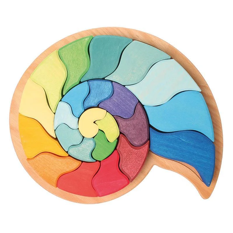 Hand - Carved Wooden Alphabet Blocks for Early Learning and Toddler DevelopmentGrimm's ammonite snail puzzle - large Hand - Carved Wooden Alphabet Blocks for Early Learning and Toddler DevelopmentGrimm's ammonite snail puzzle - large
