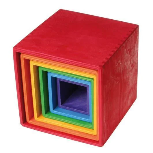 Hand - Carved Wooden Alphabet Blocks for Early Learning and Toddler DevelopmentGrimm's large rainbow stacking boxes Hand - Carved Wooden Alphabet Blocks for Early Learning and Toddler DevelopmentGrimm's large rainbow stacking boxes