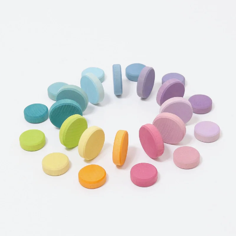 Sustainable Solid Wood Puzzle Set with 50 Pieces for Family Bonding and Brain TrainingGrimm's pastel coins 24 pcs Sustainable Solid Wood Puzzle Set with 50 Pieces for Family Bonding and Brain TrainingGrimm's pastel coins 24 pcs