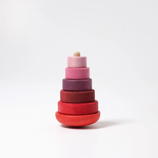 Hand - Turned Wooden Spinning Top with a Colorful Design for Classic AmusementGrimm's pink wobbly conical tower Hand - Turned Wooden Spinning Top with a Colorful Design for Classic AmusementGrimm's pink wobbly conical tower