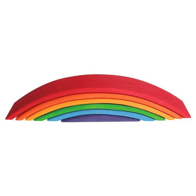 Solid Wood Stacking Cups with Different Sizes for Sensory Play and Motor SkillsGrimm's rainbow bridge multi coloured Solid Wood Stacking Cups with Different Sizes for Sensory Play and Motor SkillsGrimm's rainbow bridge multi coloured