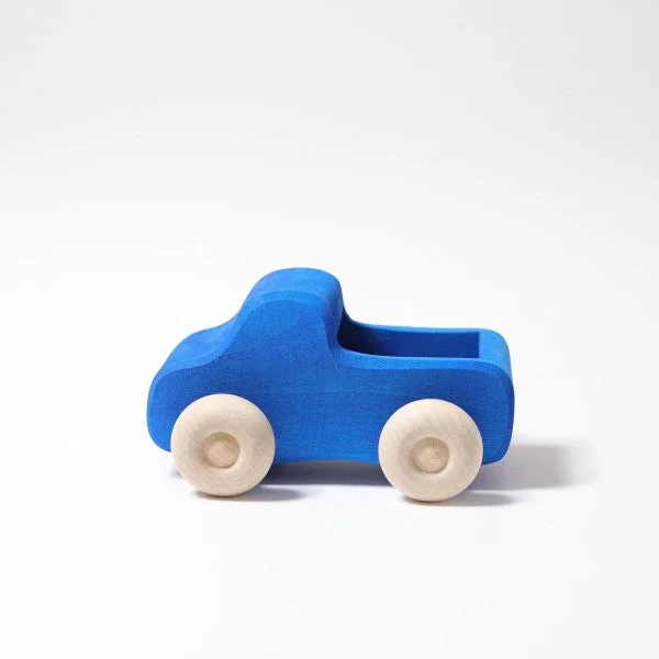 Rustic - Style Wooden Train Set with Tracks and Passenger Cars for Toddler EntertainmentGrimm's small blue truck Rustic - Style Wooden Train Set with Tracks and Passenger Cars for Toddler EntertainmentGrimm's small blue truck