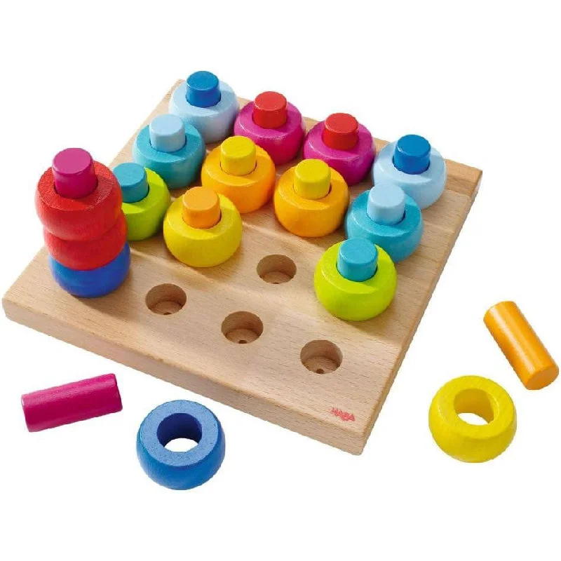 Handmade Wooden ABC Puzzle with Raised Letters for Tactile Learning ExperienceRainbow Whirls Pegs & Rings Game Handmade Wooden ABC Puzzle with Raised Letters for Tactile Learning ExperienceRainbow Whirls Pegs & Rings Game