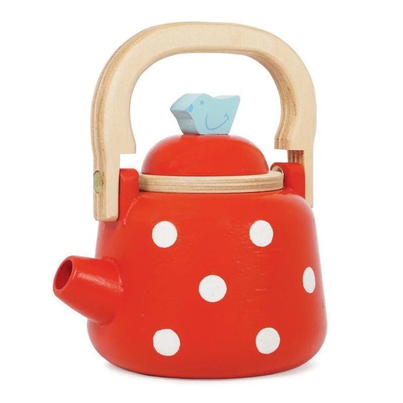 Hand - Painted Wooden Doll Set with Dresses and Accessories for Pretend PlaytimeHoneybake Dotty Kettle Hand - Painted Wooden Doll Set with Dresses and Accessories for Pretend PlaytimeHoneybake Dotty Kettle