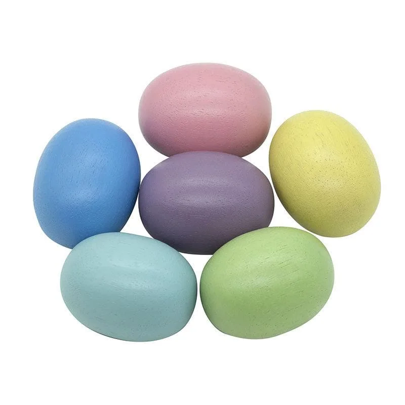 Solid Wood Stacking Cups with Different Sizes for Sensory Play and Motor SkillsJumbo Eggs Set Of 6 - Pastel Colour Solid Wood Stacking Cups with Different Sizes for Sensory Play and Motor SkillsJumbo Eggs Set Of 6 - Pastel Colour