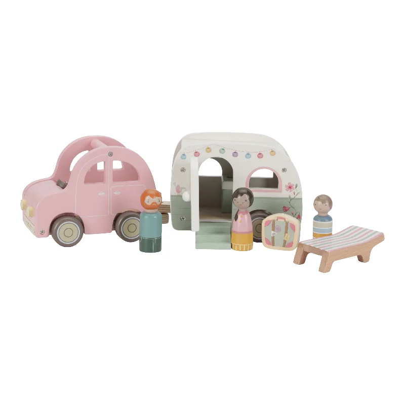 Sustainable Wood Marble Run Set with Multiple Tracks and Marble StorageLittle Dutch Toy Car with Caravan Sustainable Wood Marble Run Set with Multiple Tracks and Marble StorageLittle Dutch Toy Car with Caravan