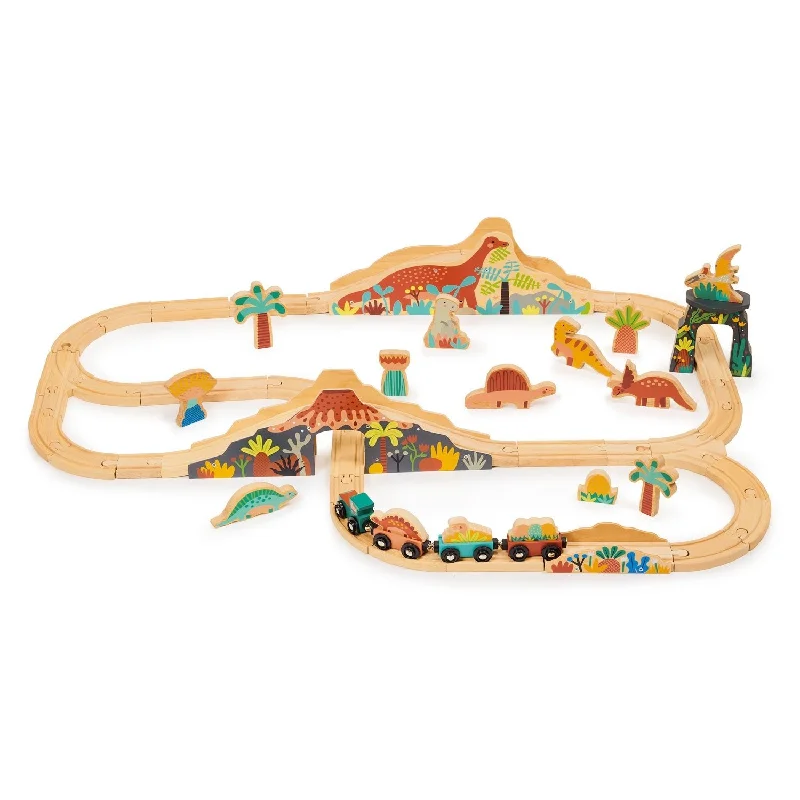 Wooden Toy Truck with Detachable Trailer for Imaginative Play and Cargo TransportLost World Dinosaur Railway Set Wooden Toy Truck with Detachable Trailer for Imaginative Play and Cargo TransportLost World Dinosaur Railway Set