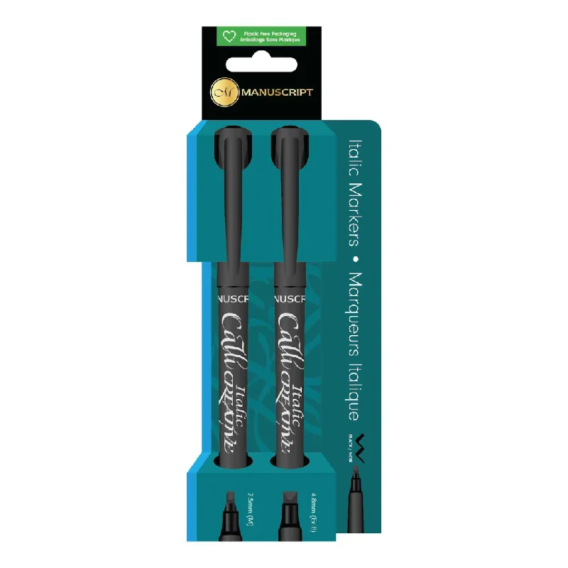 Manuscript Callicreative Italic Black Markers Set Of 2
