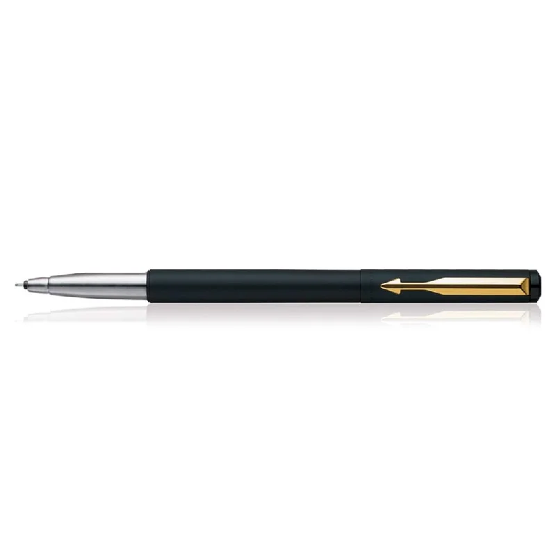 Parker Vector Black Roller Ball Pen Gold Trim