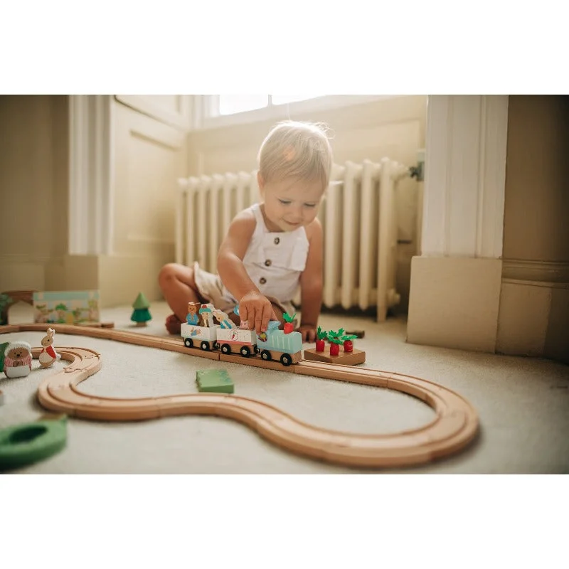 Natural Finish Wooden Pull - Along Toy Duck with Wheels for Toddler Outdoor PlayPeter Rabbit™ Train Track Natural Finish Wooden Pull - Along Toy Duck with Wheels for Toddler Outdoor PlayPeter Rabbit™ Train Track