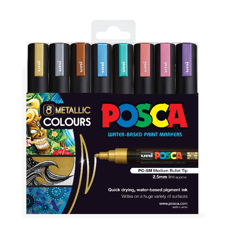 Natural Wood Bead - Stringing Boards for Jewelry - Making HandicraftsPosca Paint Marker PC-5M 1.8-2.5mm Bullet Tip 8 Piece Pack Metallic Colours Natural Wood Bead - Stringing Boards for Jewelry - Making HandicraftsPosca Paint Marker PC-5M 1.8-2.5mm Bullet Tip 8 Piece Pack Metallic Colours