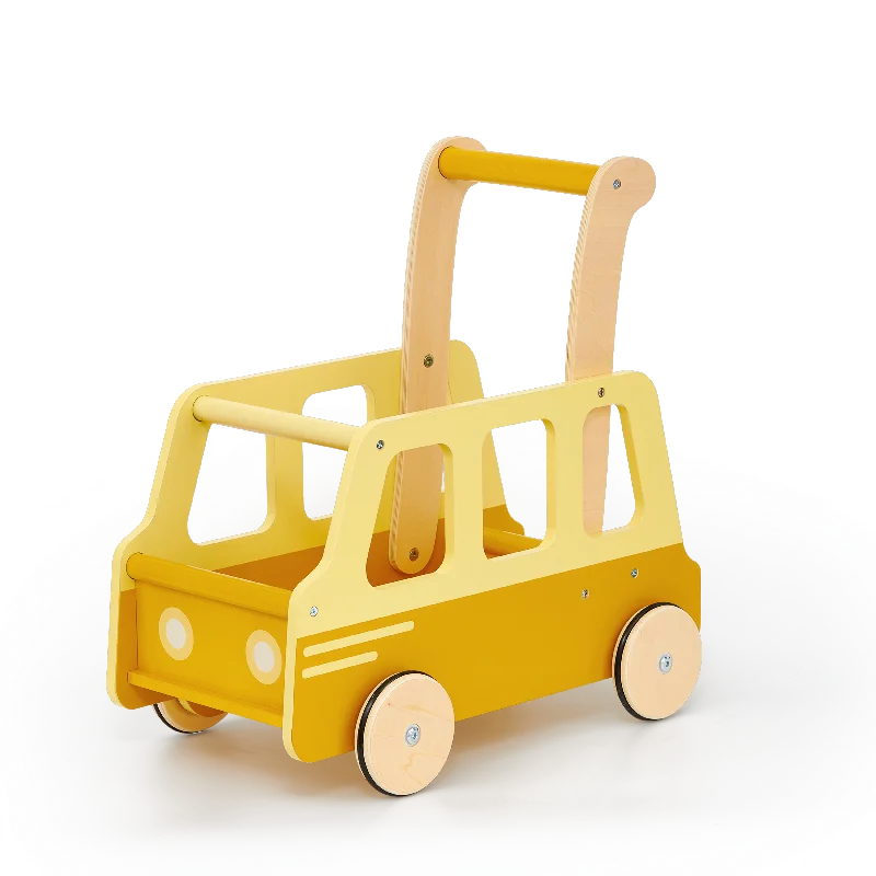 Hand - Carved Wooden Alphabet Blocks for Early Learning and Toddler DevelopmentPush school bus Yellow Hand - Carved Wooden Alphabet Blocks for Early Learning and Toddler DevelopmentPush school bus Yellow