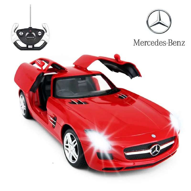 Collectible Train Set with a Steam Locomotive, Passenger Cars, and Track AccessoriesRC Mercedes Benz SLS With Open Doors And Lights | Scale 1:14 (RED) Collectible Train Set with a Steam Locomotive, Passenger Cars, and Track AccessoriesRC Mercedes Benz SLS With Open Doors And Lights | Scale 1:14 (RED)
