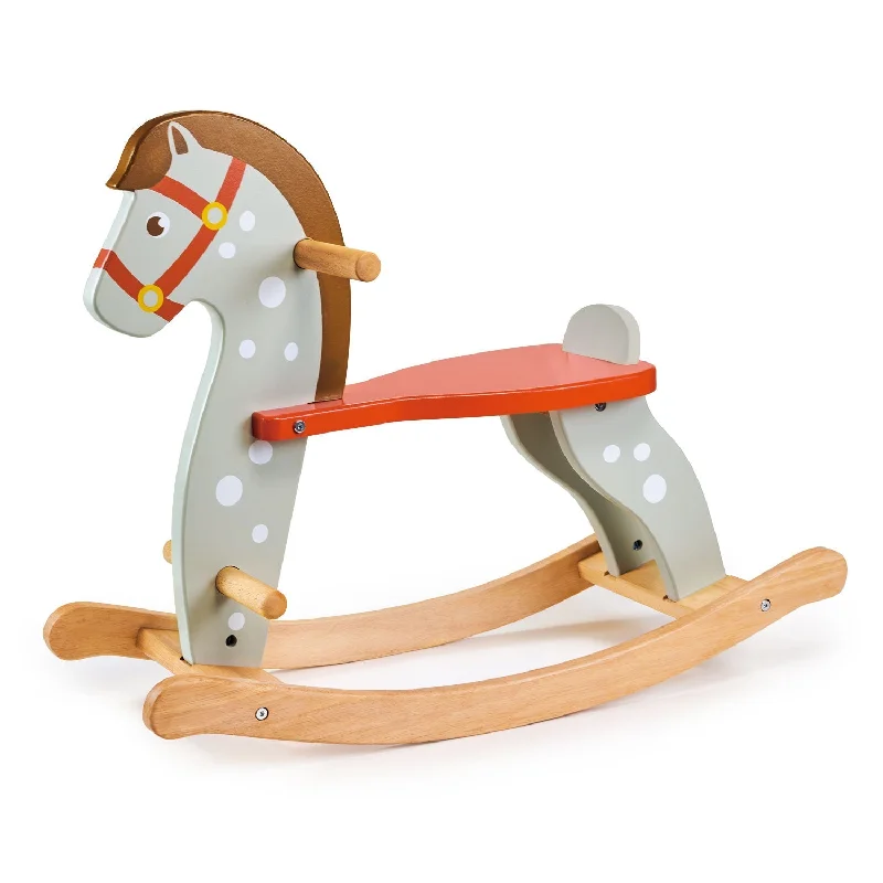 Hand - Painted Wooden Animal Figurines Set for Nursery Decor and Pretend PlayRocking Horse Hand - Painted Wooden Animal Figurines Set for Nursery Decor and Pretend PlayRocking Horse