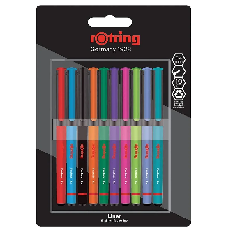 Rotring Fineliner Pens Pack Of 10