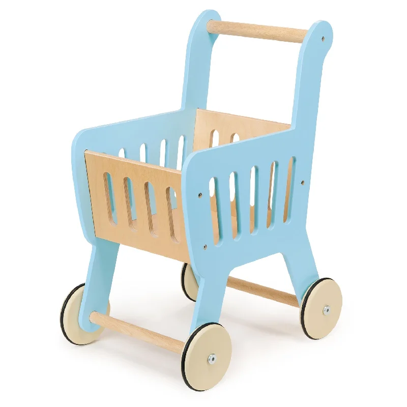 Natural Finish Wooden Pull - Along Wagon for Outdoor Toy Transport and PlayShopping Cart Natural Finish Wooden Pull - Along Wagon for Outdoor Toy Transport and PlayShopping Cart