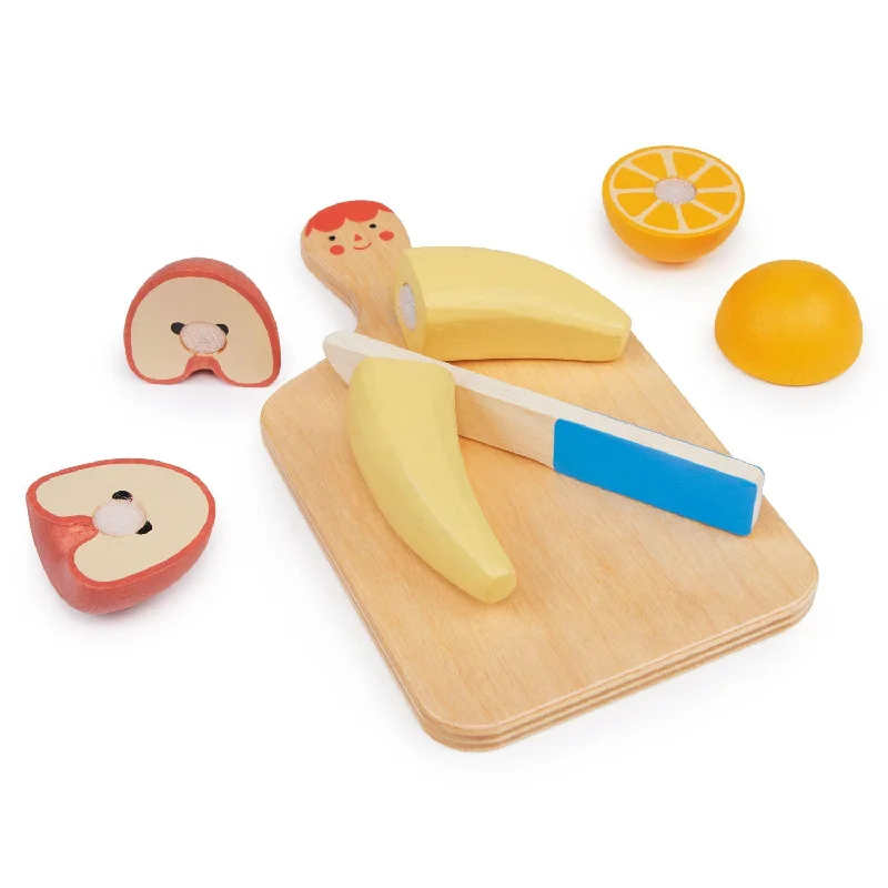 Hand - Painted Wooden Doll Set with Dresses and Accessories for Pretend PlaytimeSmiley Fruit Chopping Board Hand - Painted Wooden Doll Set with Dresses and Accessories for Pretend PlaytimeSmiley Fruit Chopping Board