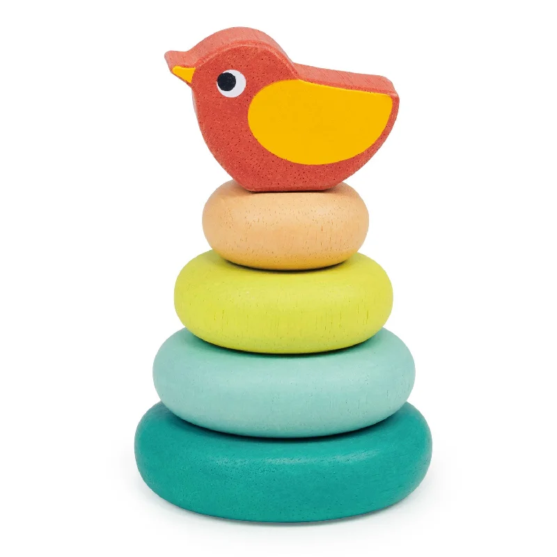 Natural Finish Wooden Pull - Along Wagon for Outdoor Toy Transport and PlayStacking Tree with Bird Natural Finish Wooden Pull - Along Wagon for Outdoor Toy Transport and PlayStacking Tree with Bird