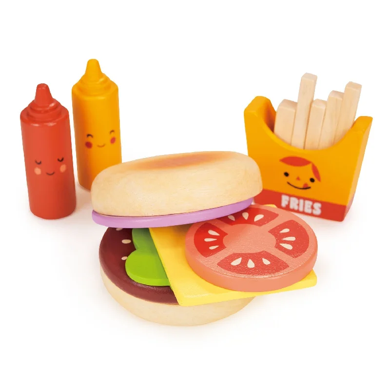 Eco - Friendly Wooden Building Blocks Set with Magnetic Connectors for Creative ConstructionTake-out Burger Set Eco - Friendly Wooden Building Blocks Set with Magnetic Connectors for Creative ConstructionTake-out Burger Set