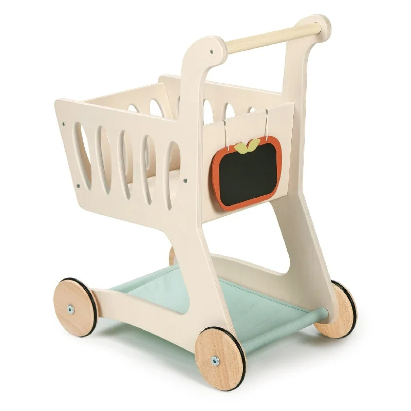 Rustic - Style Wooden Train Set with Tracks and Passenger Cars for Toddler EntertainmentWooden Shopping Cart Rustic - Style Wooden Train Set with Tracks and Passenger Cars for Toddler EntertainmentWooden Shopping Cart