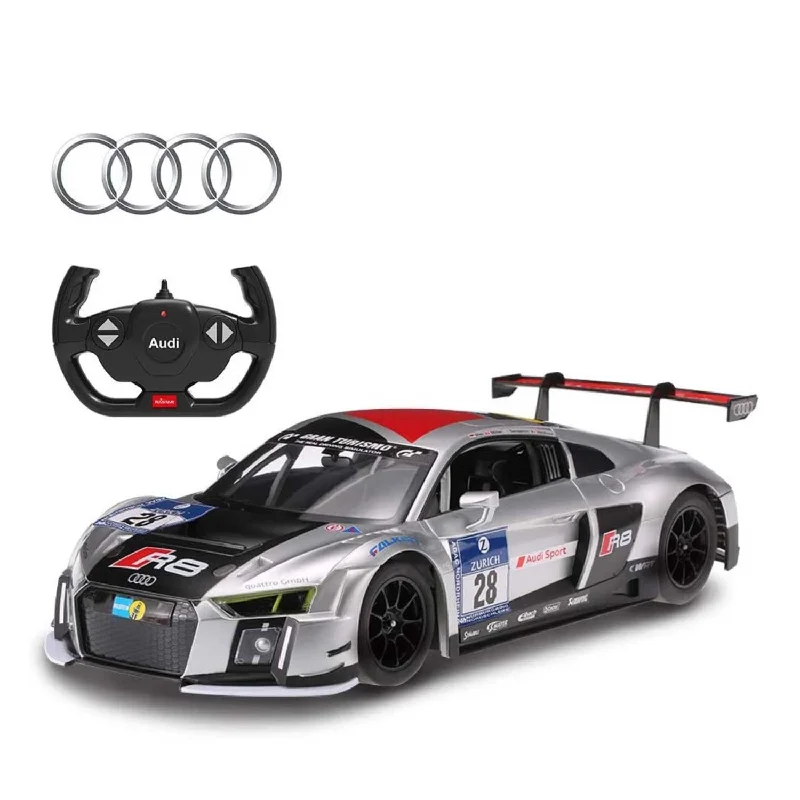 Remote - Controlled High - Speed Off - Road Buggy with All - Terrain Tires and SuspensionToys RC Audi R8 LMS Performance Model W/ LED Lights 12" 1:14 Scale | White Remote - Controlled High - Speed Off - Road Buggy with All - Terrain Tires and SuspensionToys RC Audi R8 LMS Performance Model W/ LED Lights 12" 1:14 Scale | White