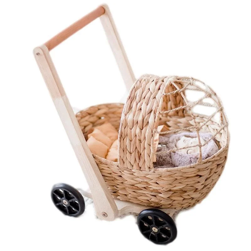 Sustainable Wood Marble Run Set with Multiple Tracks and Marble StorageWater Hyacinth Doll Pram & Walker Playset Sustainable Wood Marble Run Set with Multiple Tracks and Marble StorageWater Hyacinth Doll Pram & Walker Playset