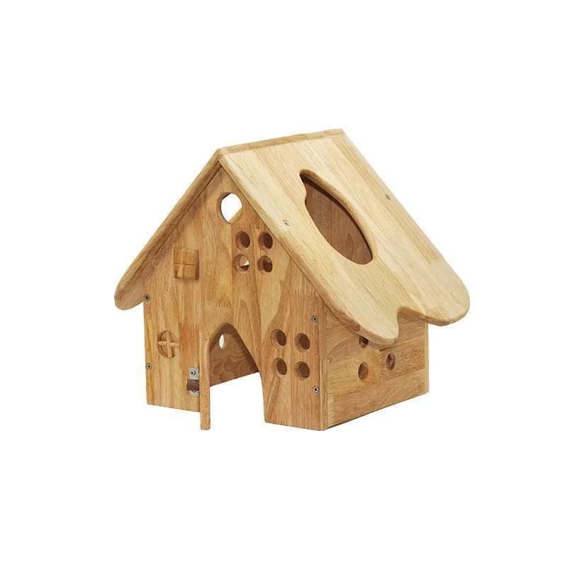 Rustic - Style Wooden Train Set with Tracks and Passenger Cars for Toddler EntertainmentWooden Barn House Rustic - Style Wooden Train Set with Tracks and Passenger Cars for Toddler EntertainmentWooden Barn House