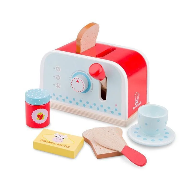 Hand - Painted Wooden Doll Set with Dresses and Accessories for Pretend PlaytimeWooden Toaster - Blue Hand - Painted Wooden Doll Set with Dresses and Accessories for Pretend PlaytimeWooden Toaster - Blue