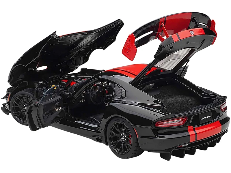 2017 Dodge Viper 1:28 Edition ACR Black with Red Stripes 1/18 Model Car by Autoart 2017 Dodge Viper 1:28 Edition ACR Black with Red Stripes 1/18 Model Car by Autoart