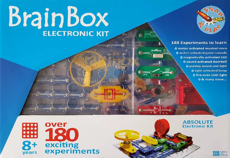 Solid Wood Educational Toys with a Science Experiment Theme for Young LearnersBrainbox 180+ Electronic Experiments Solid Wood Educational Toys with a Science Experiment Theme for Young LearnersBrainbox 180+ Electronic Experiments