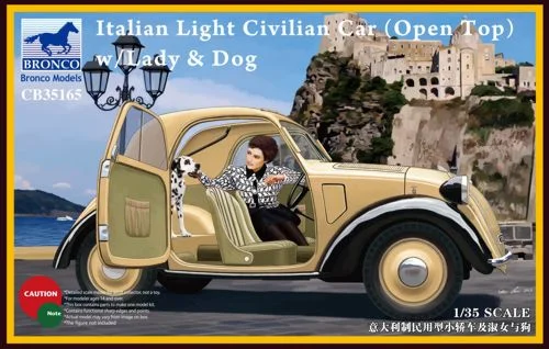 Radio - Controlled Drift Car with Adjustable Suspension and High - Grip TiresBronco Models CB35165 1:35 Fiat 500 'Topolino' Italian Light Civilian Car (Open Top) with Lady & Dog Radio - Controlled Drift Car with Adjustable Suspension and High - Grip TiresBronco Models CB35165 1:35 Fiat 500 'Topolino' Italian Light Civilian Car (Open Top) with Lady & Dog