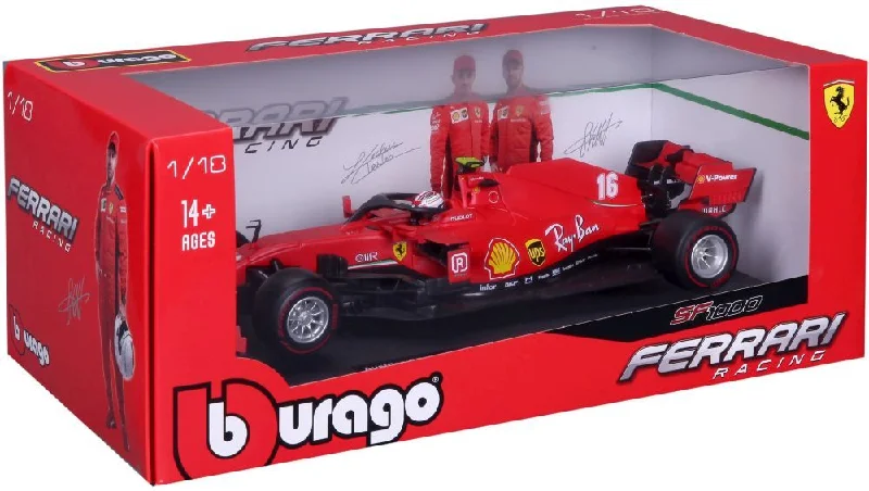 Slot Car Racing Set featuring Formula 1 Cars and a Multilane TrackBurago 1:18 Ferrari Scuderia #16 Charles Leclerc 2020 SF1000 Soft Tyres (Red walls) Slot Car Racing Set featuring Formula 1 Cars and a Multilane TrackBurago 1:18 Ferrari Scuderia #16 Charles Leclerc 2020 SF1000 Soft Tyres (Red walls)